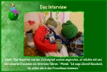 Reporter Tommivon den TEICH-NACHRICHTEN führt ein Interview im Froschhaus