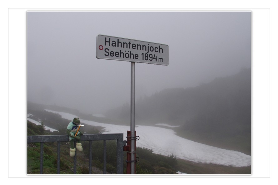 Am Aussichtspunkt angekommen erklimmt Fridolin das Geländer. "Wir sind zwar sehr hoch, können aber bei dem Nebel nicht weit sehen. Kurti ruft aus dem Auto: "Komm , wir fahren die Straße in das Tal zurück, der Nebel scheint sich weiter unten zu lichten".